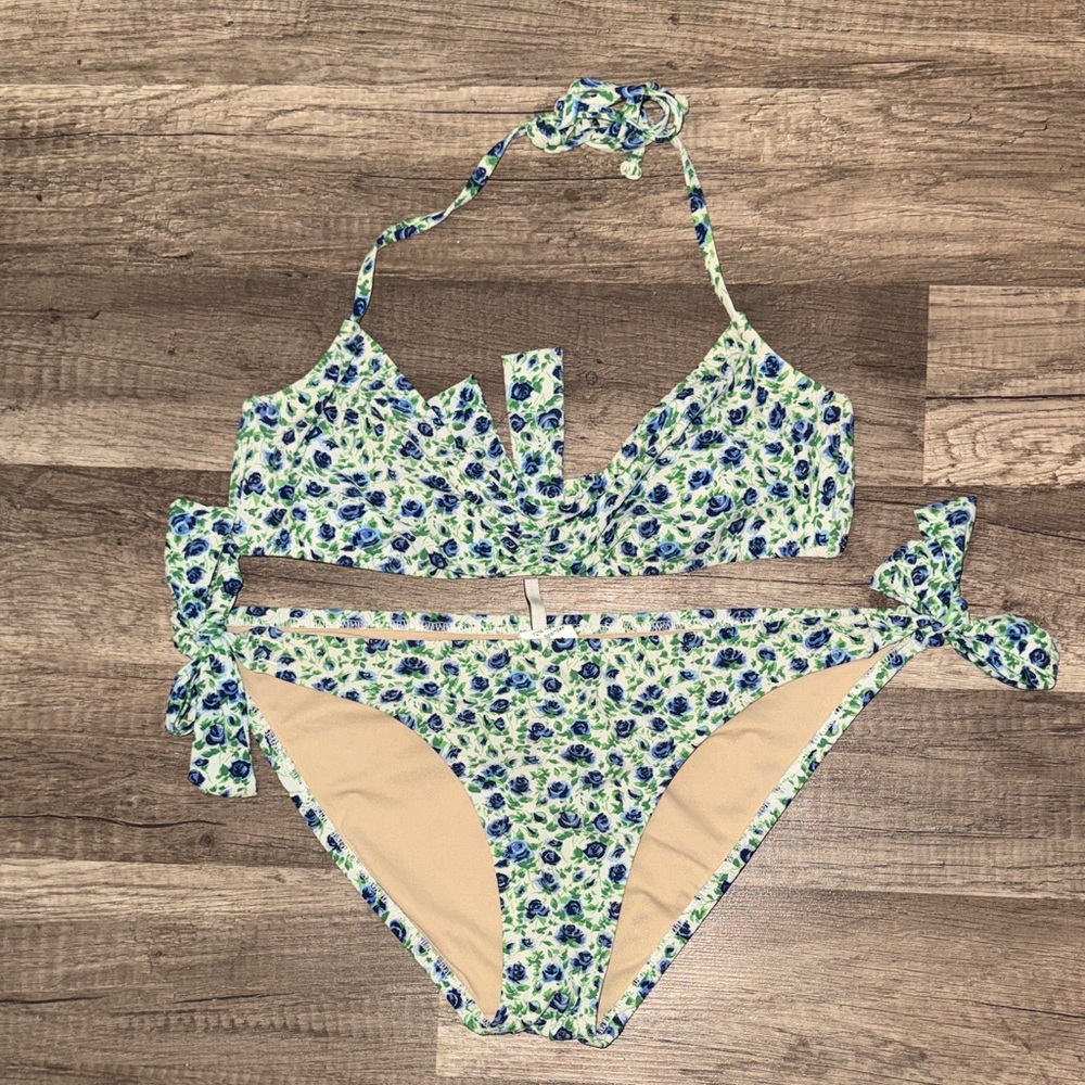 J. Crew 💙💚 Blue and Green 💙💚 Floral Bikini - S/M
